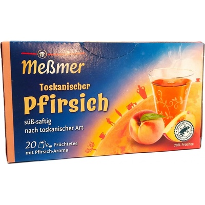 Meßmer Toskanischer Pfirsich sladký a šťavnatý čaj na toskánský způsob s příchutí broskví 20 x 2,5 g