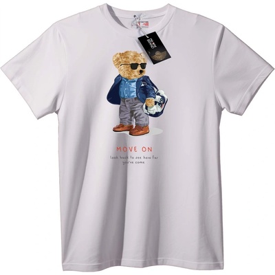 NOONEBRAND Тениска Плюшена Мечка Напред - 7XL, White