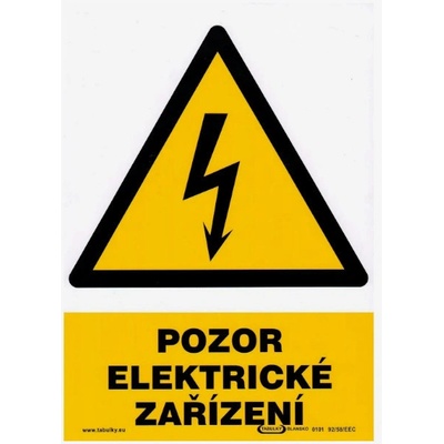Pozor elektrické zařízení 105x148 mm - samolepka