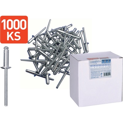EXTOL PREMIUM nity trhacie hliníková sada 1000ks, O 4,0x12,7mm plochá hlava 8813854