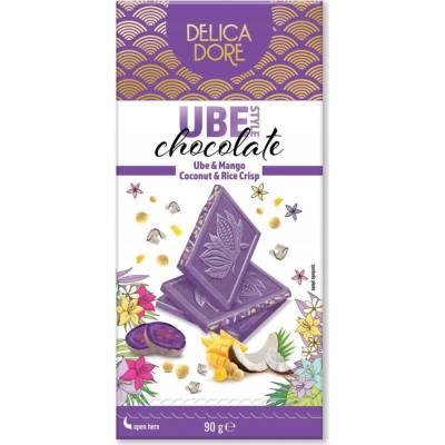 Delica Dore bílá ube s kousky manga, kokosu a pufovanou rýží 90 g