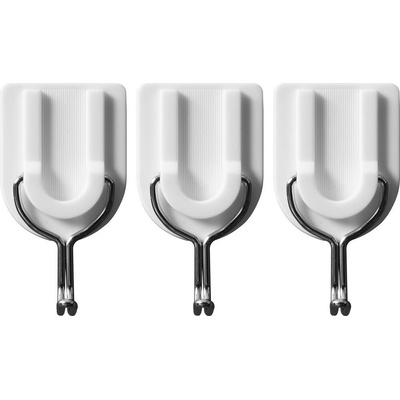 Vorel Háčky nástěnné samolepící 3ks U tvar, kov. nosn. 1,2kg, TO-74752 – Zboží Mobilmania