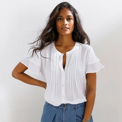 Halenka se sámky a krátkými rukávy režná – Zboží Mobilmania