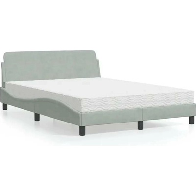 vidaXL 11461.3208371 Postel s matrací Dover světle šedá samet