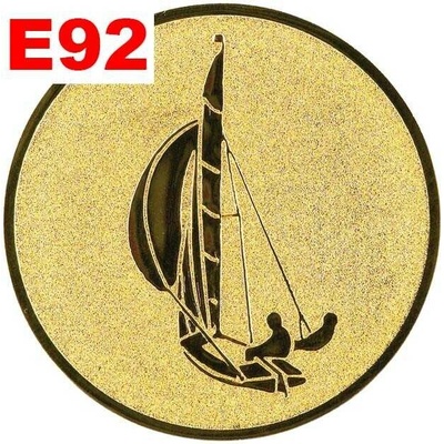 Emblém E92 JACHTING umístění na sportovní pohár nebo medaili 25 mm