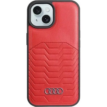 Audi Кожен кейс Audi Synthetic Leather с MagSafe за iPhone 15 / 14 / 13, червен (6955250226936)