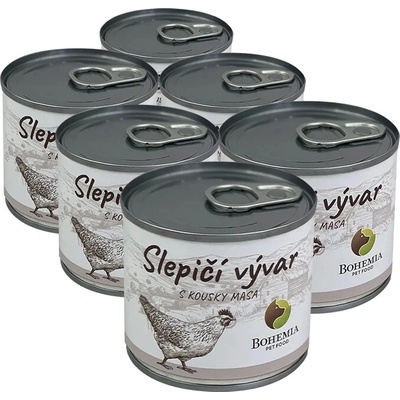Bohemia Pet Food Slepačí vývar s kúskami mäsa 6 x 140 ml