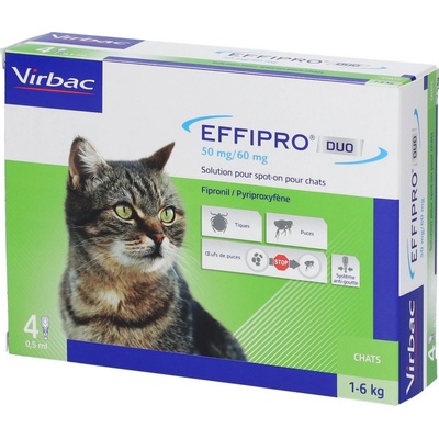 Effipro DUO Spot-on Cat 1-6 kg 50 / 60 mg 4 x 0,5 ml