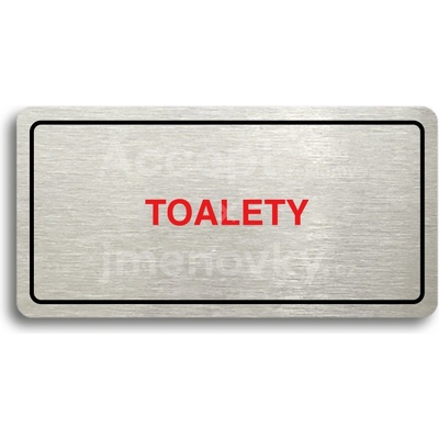 ACCEPT Piktogram TOALETY - stříbrná tabulka - barevný tisk