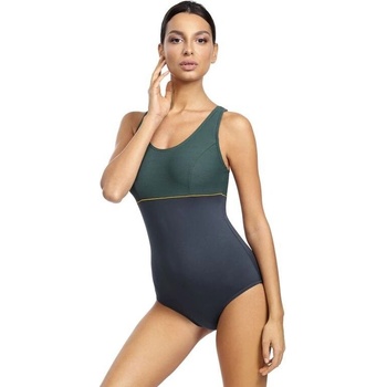 športové jednodielne plavky Athena sivo-zelené