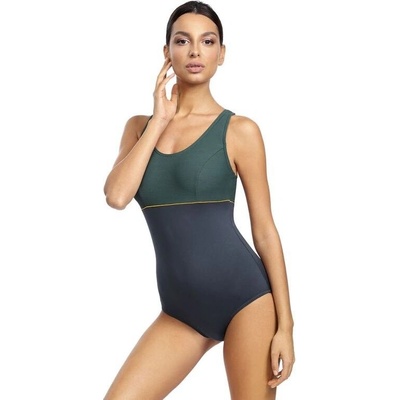 športové jednodielne plavky Athena sivo-zelené