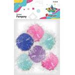 TITANUM Polyester pompons 45mm mix 6pcs