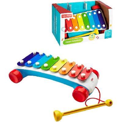 FISHER PRICE Baby xylofon tahací zábavný na kolečkách 8 kláves plast | 37