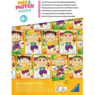 RAVENSBURGER Mix&Match Barevné šaty 3x24 dielov