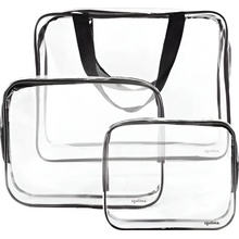 Pronett XJ4830 Sada cestovních kosmetických tašek, průhledné, 3 ks