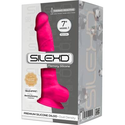 Silexd 7 přísavný varlatový dildo 17,5 cm růžový