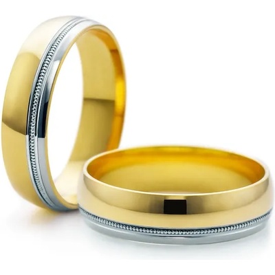 SAVICKI Сватбени халки: двуцветно злато, кръгли. 5 мм