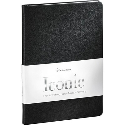 HM Iconic Zápisník A5 100 g kožený černý 96 listů – Zboží Živě