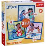 Trefl Пъзел Trefl 3 в 1 - Време със Стич (34896) - baby