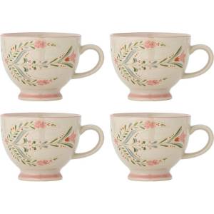 Bloomingville Бели керамични чаши в комплект 4 бр. 400 ml Rosalynde - Bloomingville (82072754)