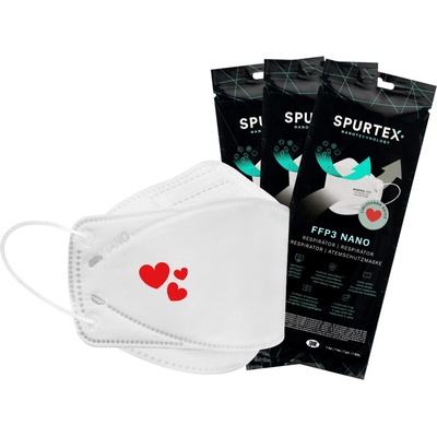 SpurTex nanorespirátor V300 FFP3 NR Srdce L 3 ks