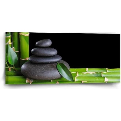 Sablio Obraz Bambus a kameny - 110x50 cm