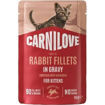 Carnilove Cat Pouch Gravy Rabbit+Marigold Kittens 85 g