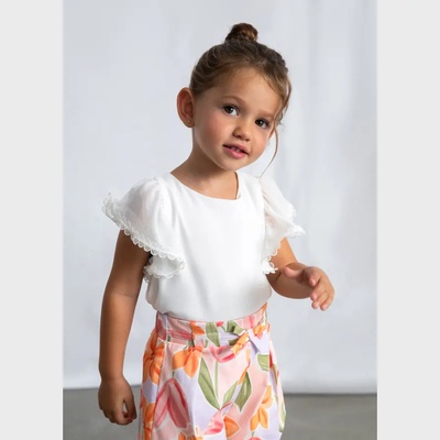 MAYORAL Блуза бархет Мръсно бял цвят за мини момиче Mayoral