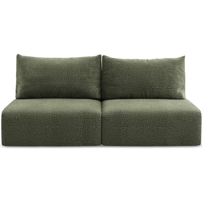 makamii Зелен разтегателен диван с място за съхранение 216 cm Kalena - Makamii (KALENA_3SOF_38_P1_C6)
