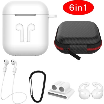 GKK Калъф/Сет за Слушалки Apple AirPods, Silicone Case, Бял (4260587935522)