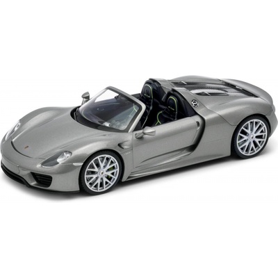 Welly Porsche 918 Spyder convertible šedé 1:24