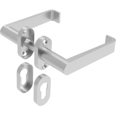 EKOfence Kľučka so štítkom - pár, AISI 304, K320, L135mm 15916
