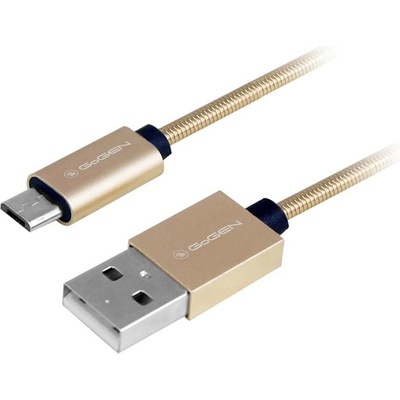 GoGEN MICUSB100MM21 USB / micro USB, ocelový, opletený, 1m, zlatý