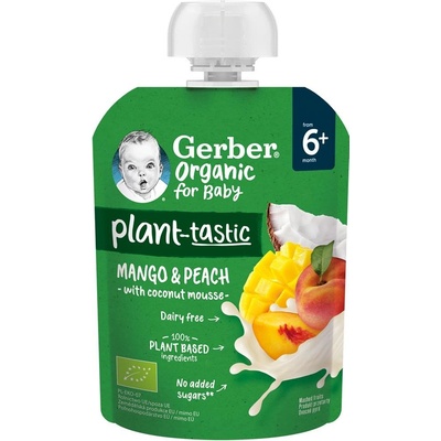 Gerber Kapsička mango a broskev s kokosovým mlékem BIO 80g