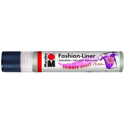 Marabu kontura na textil/třpytivá stříbrná 25 ml