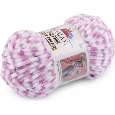 Stoklasa Pletací žinylková příze Dolphin Baby Colors 100 g Balení: 1 ks, Varianta: 5 (80419) bílá fialová 5 (80419) bílá fialová