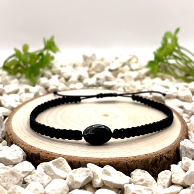 Certom Pletený náramek křemen a turmalín | Ochrana a rovnováha 0099