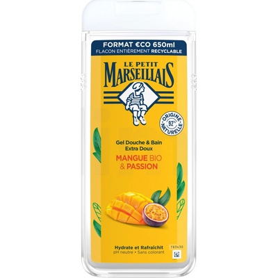 Le Petit Marseillais Extra Gentle Shower Gel Organic Mango & Passion 650 ml hydratační sprchový gel unisex