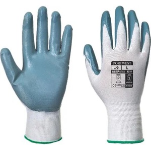 Защитни ръкавици, нитрилни, размер M, "Flexo Grip", сиво-бели A310GRWM (A310GRWM)