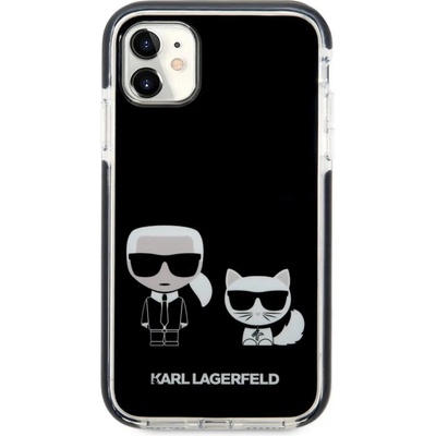 KARL LAGERFELD Гръб Karl Lagerfeld TPE Karl and Choupette Case за iPhone 11 - Черен