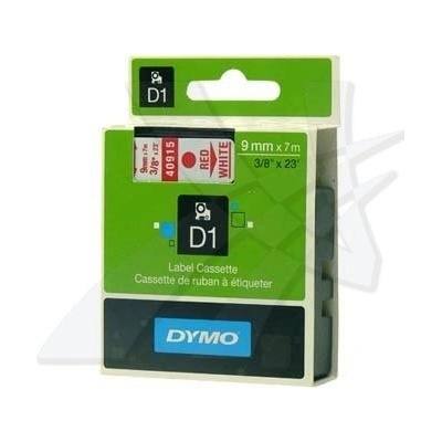 Páska do tlačiarne štítkov DYMO, 40915, S0720700, 9mm, 7m, červená tlač/biely podklad, D1 40915