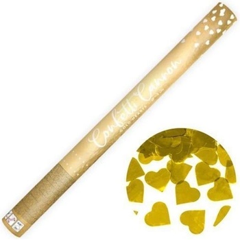 KONFETY vystreľovacie srdcia zlaté 60cm