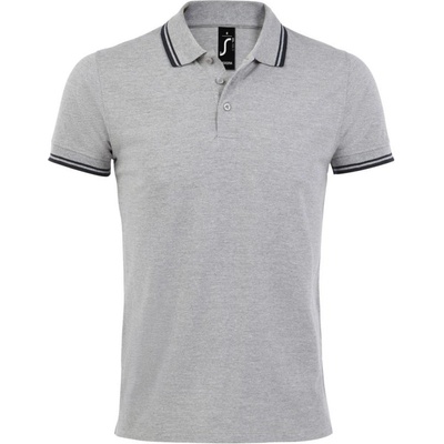 Sol´s Collection polokošile Pasadena Men krátký rukáv pánská Cot-250577w0201 melír šedá /navy