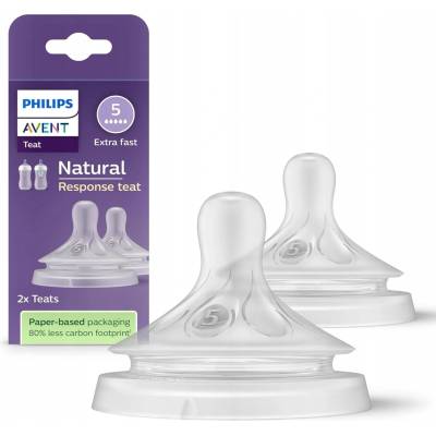 Philips Avent savička Natural Response 5 rychlý průtok 2 ks transparentní – Zbozi.Blesk.cz
