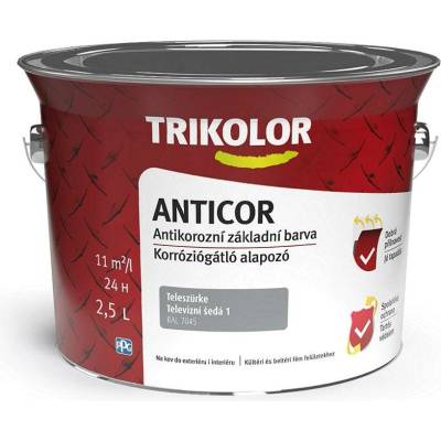 Tricolor anticor Antikorozní základní barva na kov 2,5 l Šedá