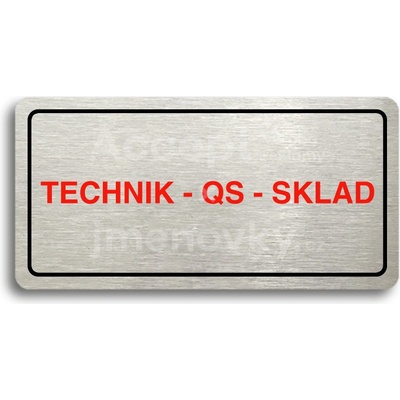 ACCEPT Piktogram TECHNIK - QS - SKLAD - stříbrná tabulka - barevný tisk