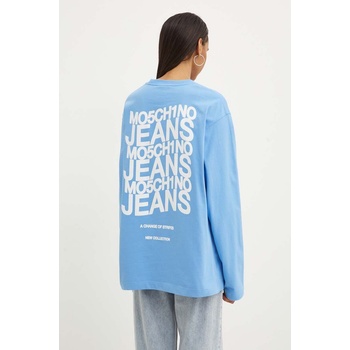 Moschino Jeans Памучна блуза с дълги ръкави Moschino Jeans в синьо 1205.8234 (1205.8234)