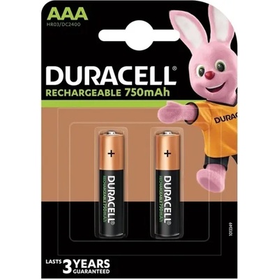 Duracell Акумулаторна батерия Duracell, AAA, 1.2V, 750 mAh, NiMH, 2 броя