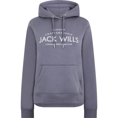 Jack Wills Суичър Jack Wills Hunston Graphic Logo Hoodie - Dusky Blue2