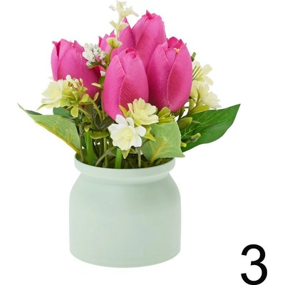 Tulipány v črepníku 17cm ružová 240694R